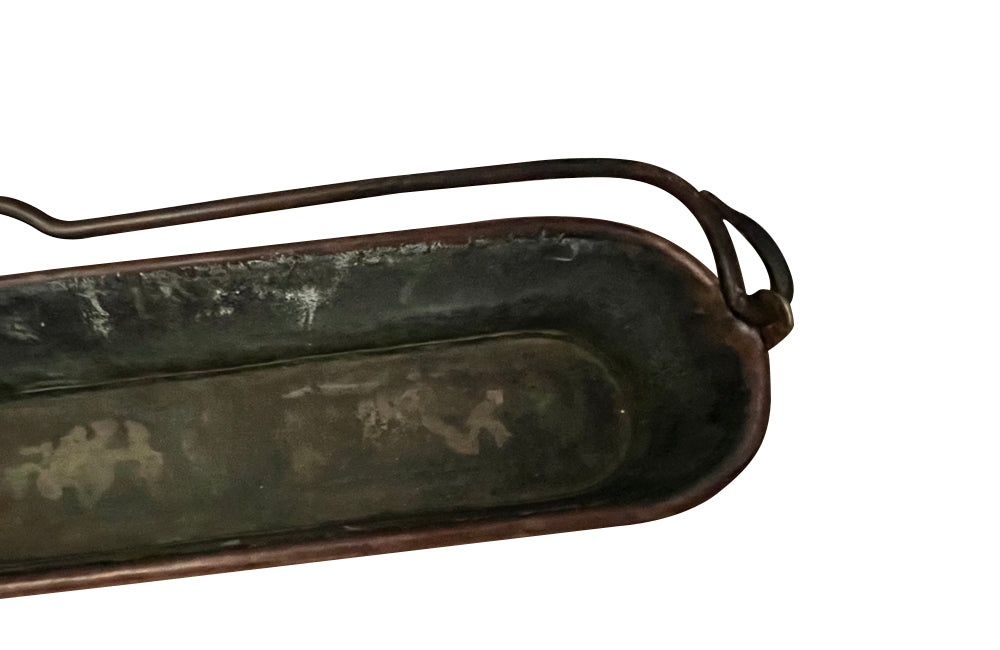 18th Century French copper fish kettle of exceptional size.