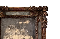 Beautiful early 18th Century French carved gilt wood cushion mirror with foxed glass