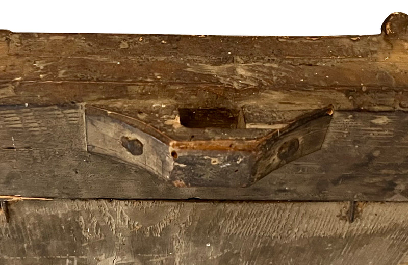 Beautiful early 18th Century French carved gilt wood cushion mirror with foxed glass