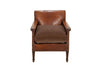 Antique chair French leather club chair studded with velvet feather filled seat cushion - 1920s - French Antique Furniture