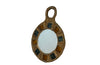 Petit metal mid century mirror with glass inlays, atrributed to Irena Jaworska - Line Vautrin School - French