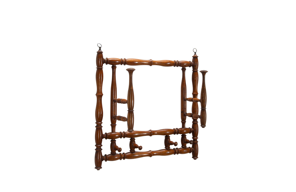 Charming, Napoleon III wooden faux bamboo ladies adjustable hat rack.