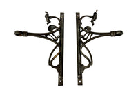 Pair of beautiful 19th Century Art Nouveau iron wall brackets of lovely quality.