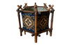  Antique Napoleon III French bamboo, tapestry and tole table jardiniere of hexagonal form - French Garden Antiques