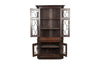19th century, English, two piece oak corner cupboard with glazed astragal doors to top and bottom&nbsp;