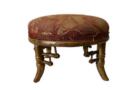 Antique foot stool gilt faux bamboo in the Louis XVI style - French Antique Furniture