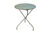 French early 20th century folding  blue round, iron table