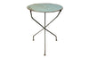 French early 20th century folding  blue round, iron table