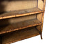 Antique bookcase made of bamboo and rattan with embossed leather top - French Antique Furniture