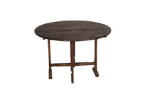 19th century oak folding low wine tasting table.