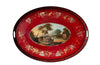 Large 19th century French red tole tray