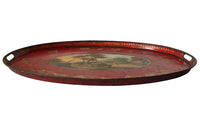 Large 19th century French red tole tray