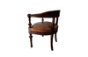 19th century French, walnut desk chair with leather seat and back. Napoleon III.