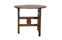 19th century oak folding low wine tasting table.