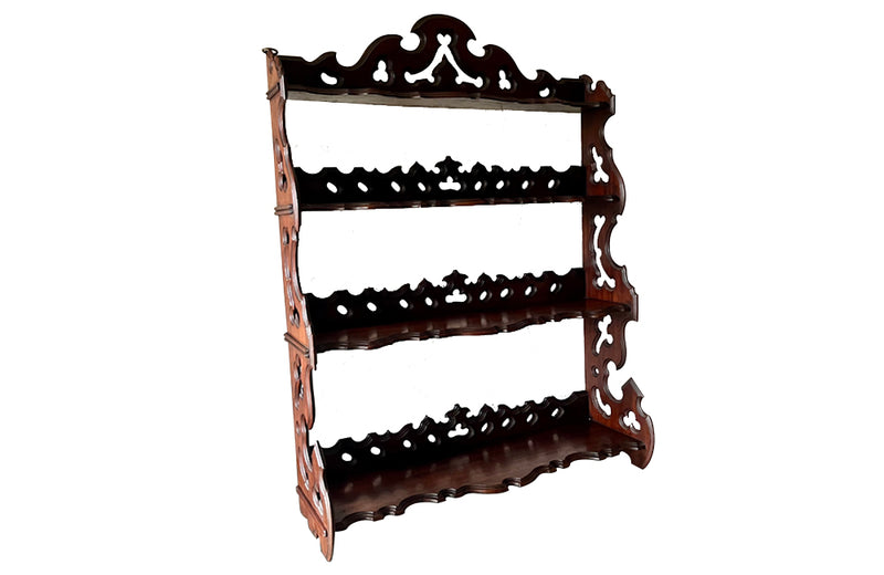 Set of 19th century, mahogany hanging or standing shelves.