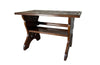 Antique walnut metamorphic library steps with embossed leather top and carved and shaped sides - Antique French Furniture