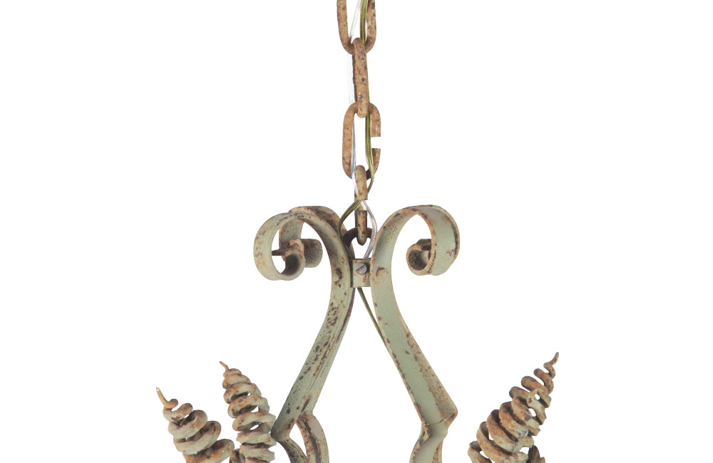 19th century iron lantern in the Neo-Gothic style with wonderful scrolled, spiral and acanthus leaf decoration and fretwork - French antique lighting