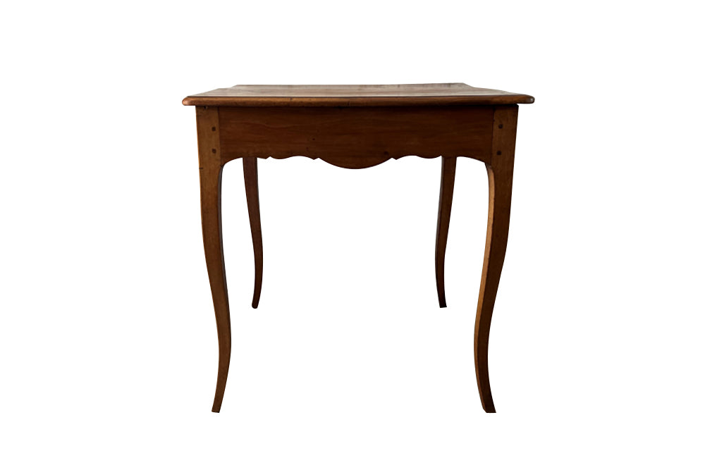 19th century Louis XV style blonde walnut writing side table