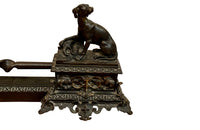 19th century French, bronze fire fender decorated with two opposing seated hounds - French Antiques