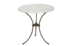 Antique iron garden table with splayed legs and pretty cast iron central floral medallion. Garden antiques