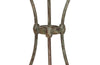 Antique iron garden table with splayed legs and pretty cast iron central floral medallion. Garden antiques