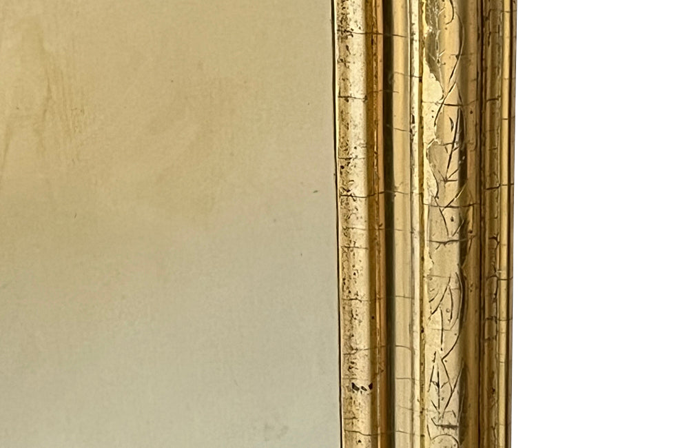 Antique mirror Gilt Louis Philippe French 19th Century with floral and foliate decoration.