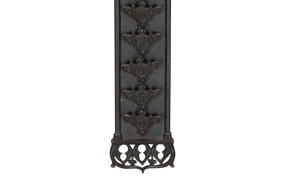 Small late 19th Century French bronze wall semainier or aide-memoire.