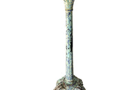 Antique bistro table with quatrefoil clover shaped marble top and enamelled iron base. French. foundry stamps to feet of Charlionais Pourailly & Cie
