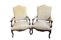 Antique armchairs French walnut regence revival armchairs 19th Century