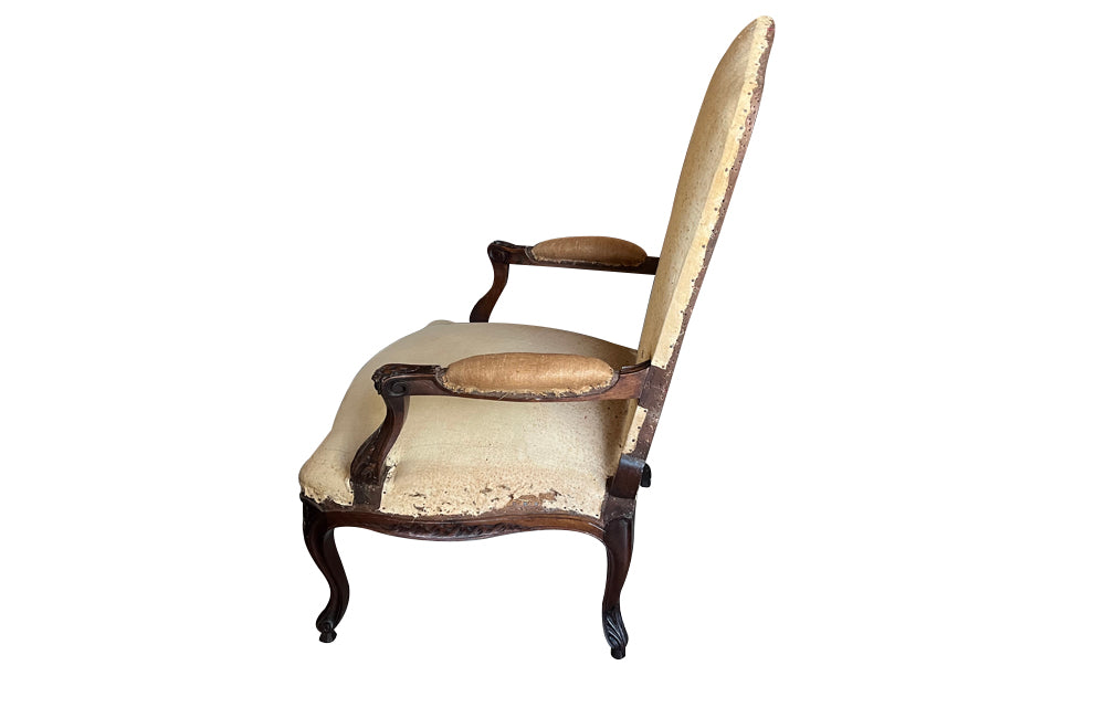 Antique armchairs French walnut regence revival armchairs 19th Century