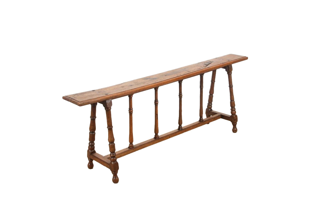 Antique French walnut bench - French antique furniture