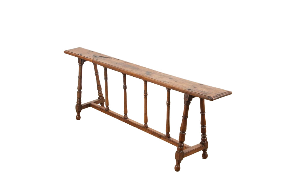 Antique French walnut bench - French antique furniture