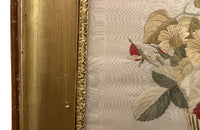 Antique silkwork still life, framed, French, 19th Century. French Antiques