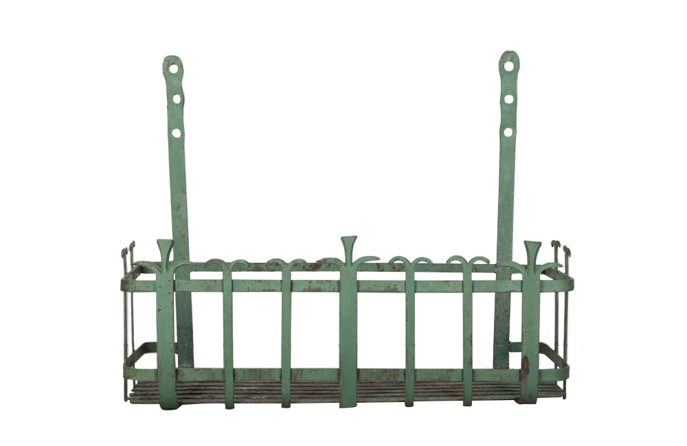 Large 19th Century French iron plant stand or wall jardiniere.