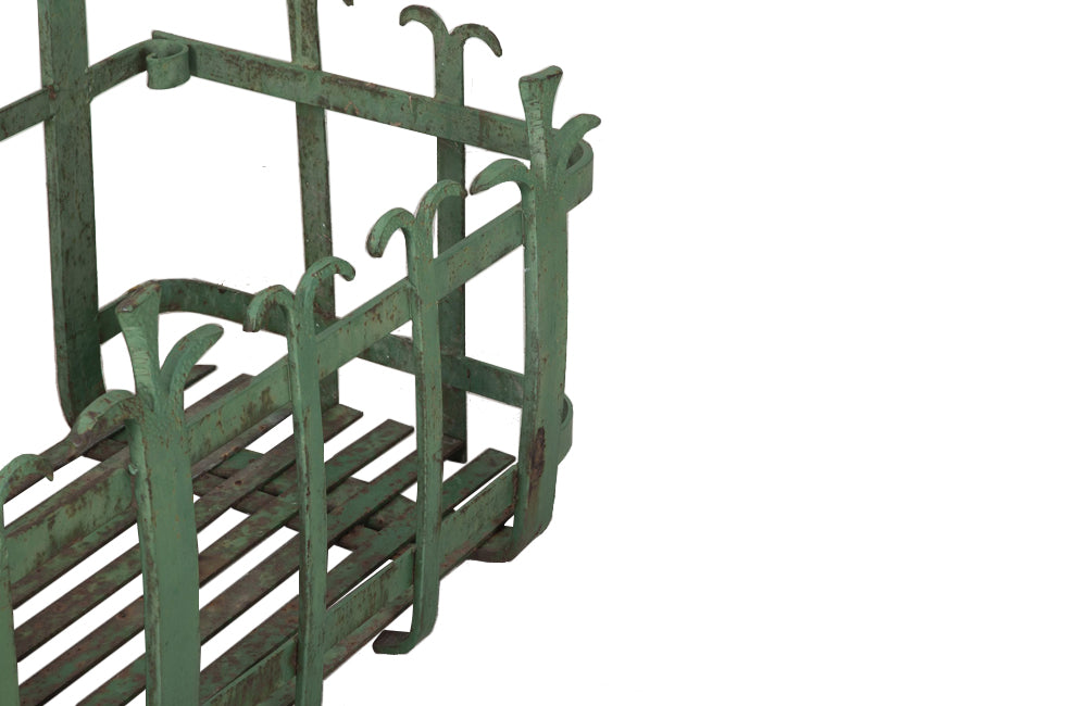 Large 19th Century French iron plant stand or wall jardiniere.