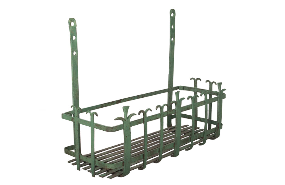 Large 19th Century French iron plant stand or wall jardiniere.