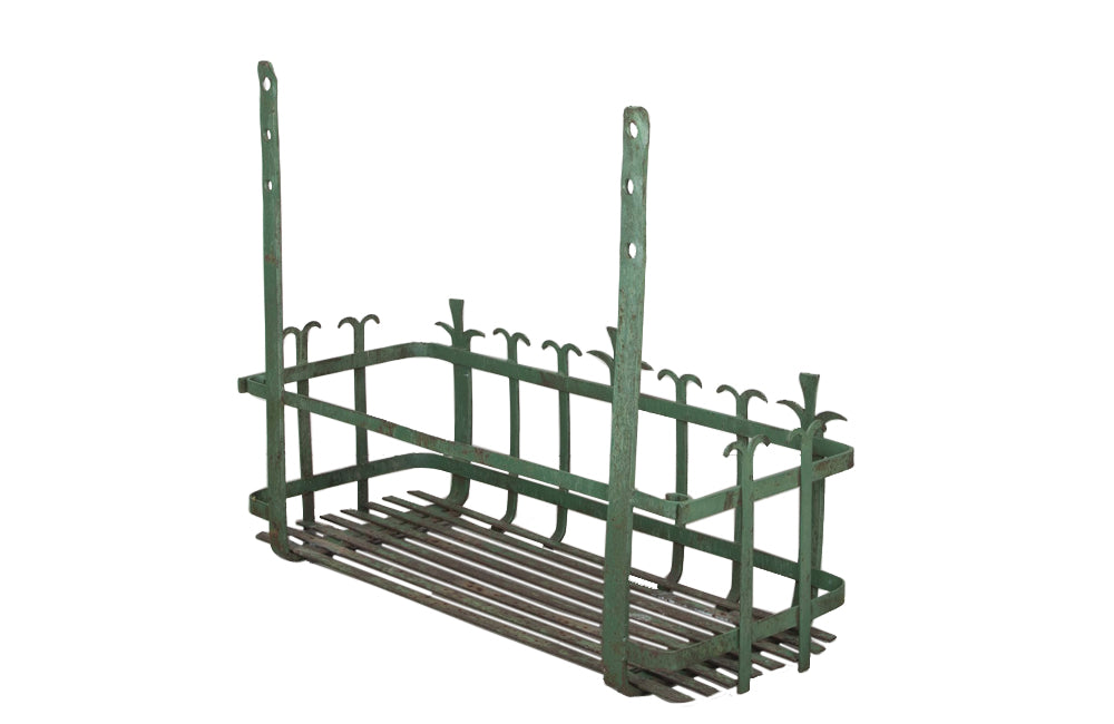 Large 19th Century French iron plant stand or wall jardiniere.