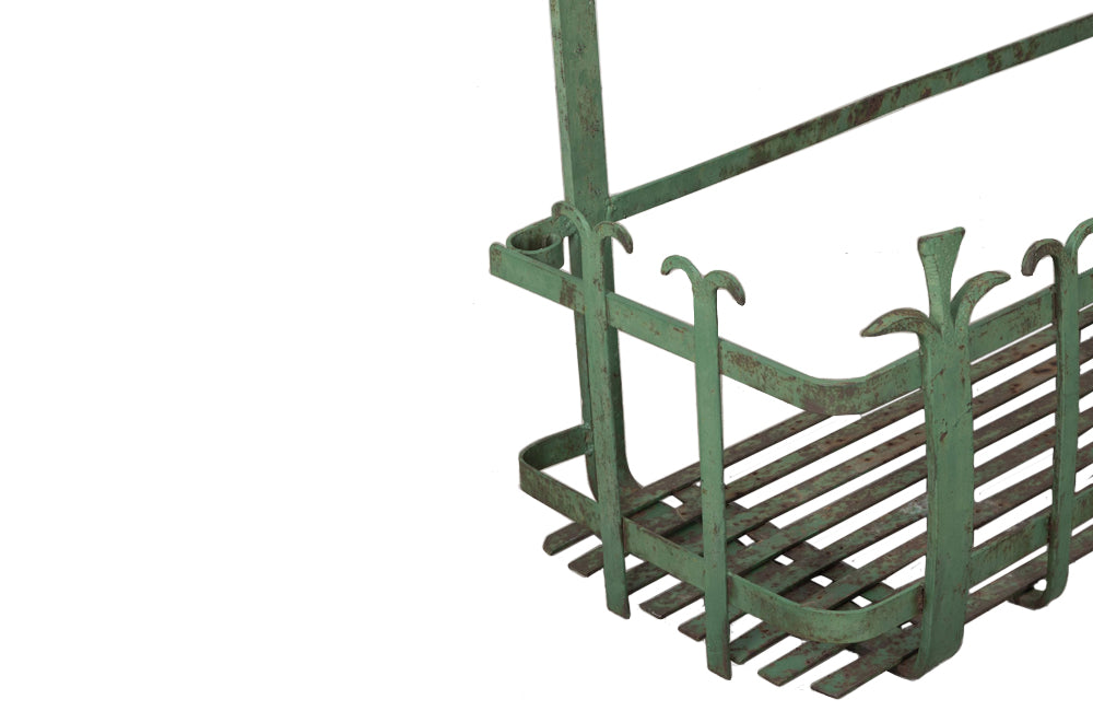 Large 19th Century French iron plant stand or wall jardiniere.