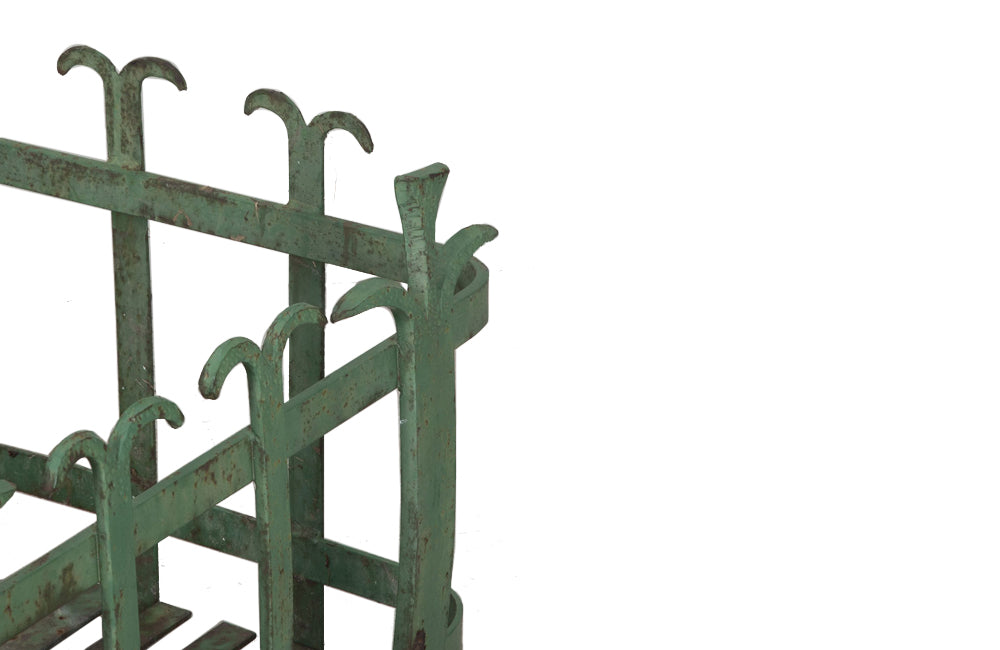 Large 19th Century French iron plant stand or wall jardiniere.
