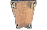 19th Century Anglo-Indian teak lidded trunk with brass ornamentation.