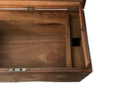 19th Century Anglo-Indian teak lidded trunk with brass ornamentation.