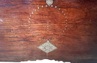 19th Century Anglo-Indian teak lidded trunk with brass ornamentation.