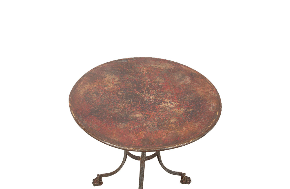 19th century French Arras iron bistro gueridon garden table