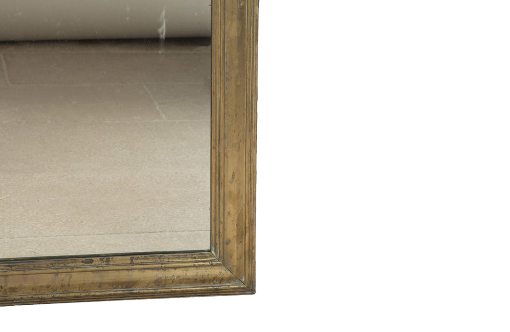 Fabulous, large 19th Century French brass bistro mirror.