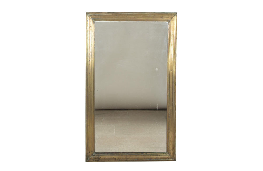 Fabulous, large 19th Century French brass bistro mirror.