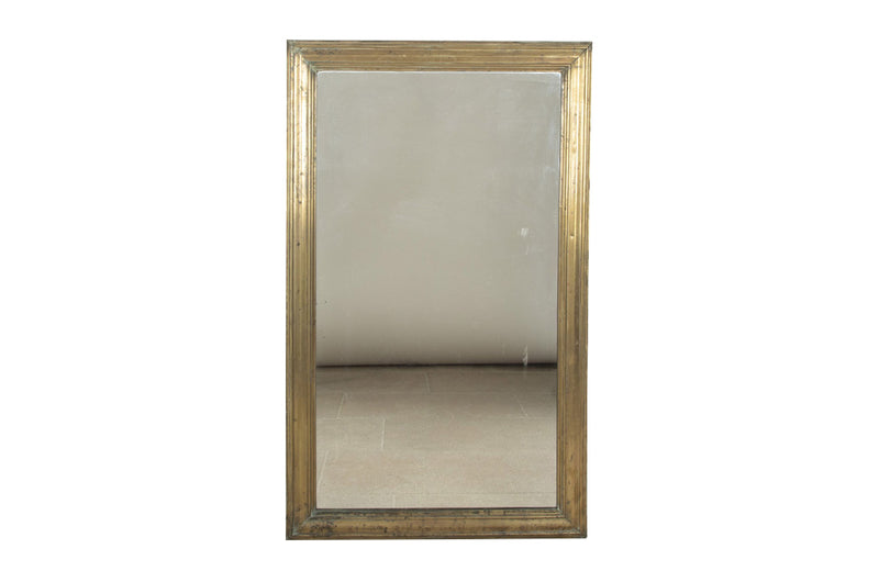 Fabulous, large 19th Century French brass bistro mirror.