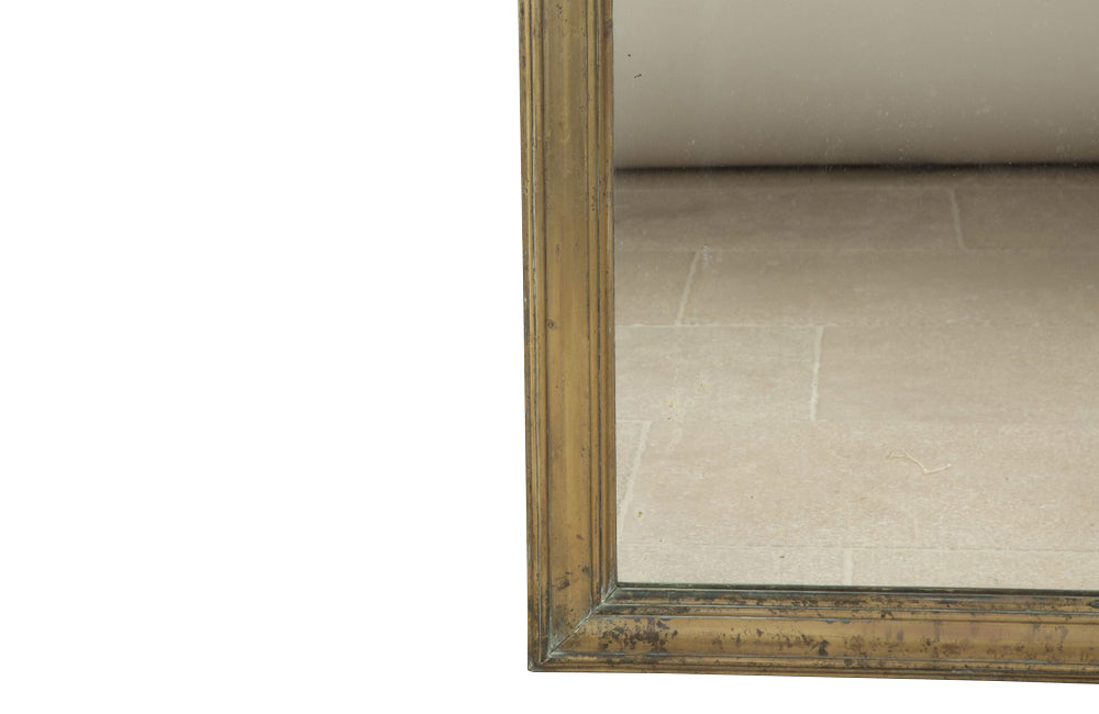 Fabulous, large 19th Century French brass bistro mirror.