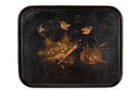 19th century black papier mache Chinoiserie tray.