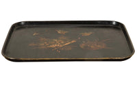19th century black papier mache Chinoiserie tray.