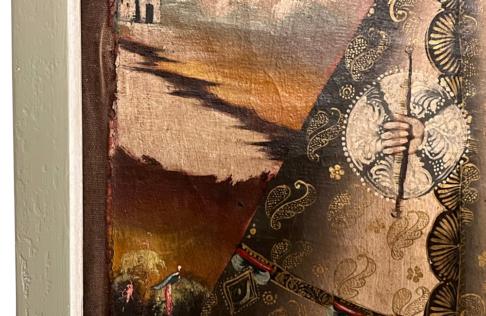 19TH CENTURY CUSCO SCHOOL PAINTING OF A MADONNA AND CHILD